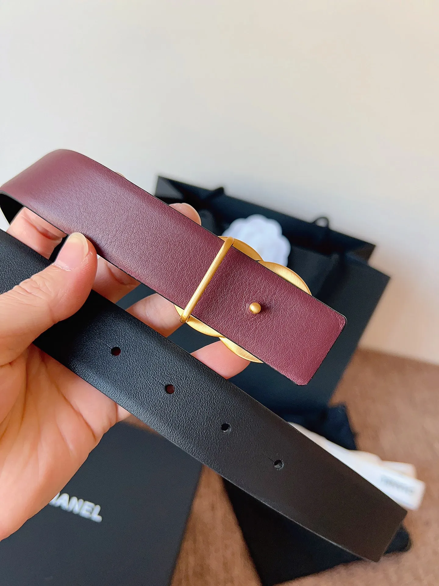 💰460💰Full package💰 💍Purchasing-grade Chanel CHANEL⚡️🌹3.0cm Xiaoxiang women's belt, double-sided imported first-layer original calfskin, pure copper hardware, low-key luxury