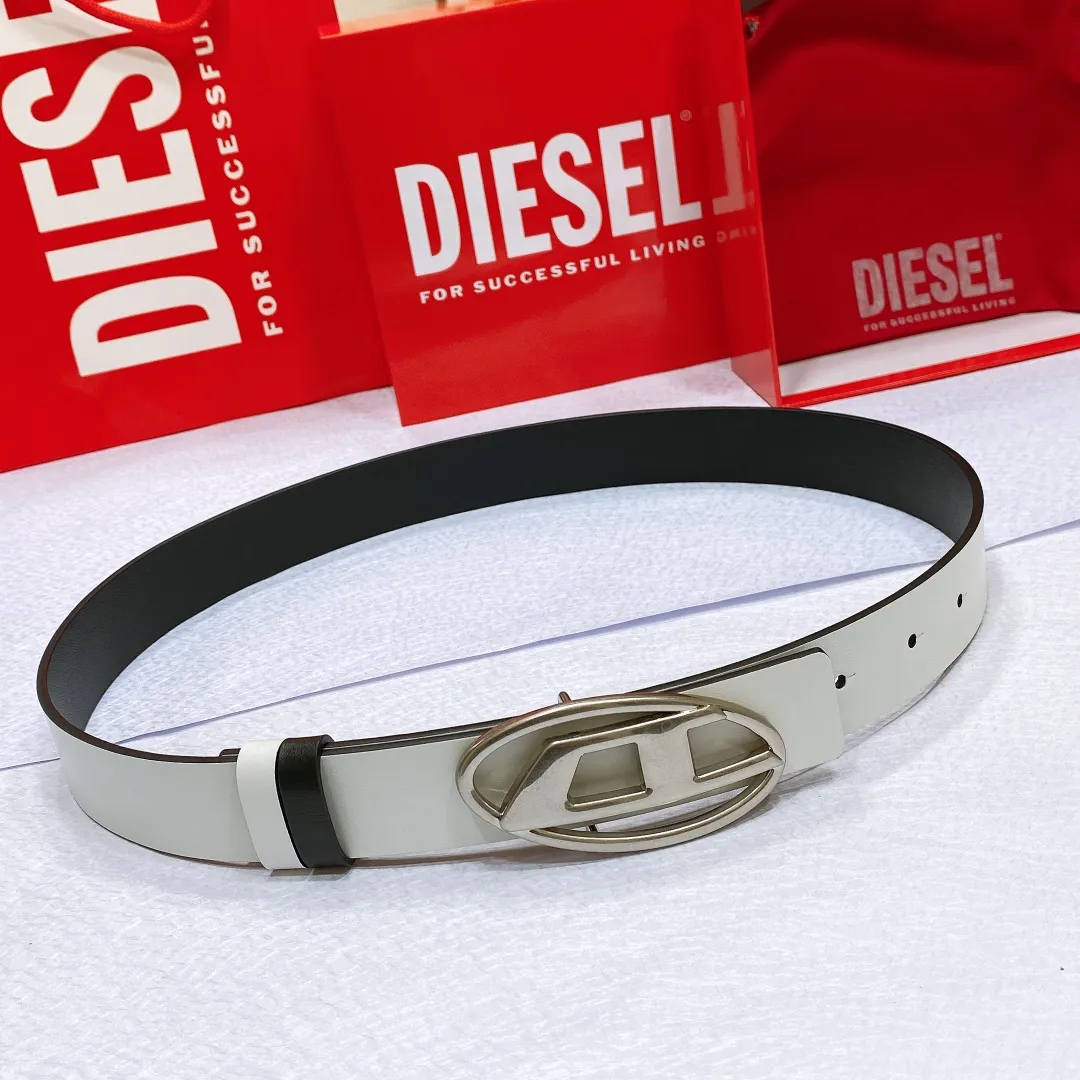 💰480💰Authentic packaging💰 💍Purchasing-grade Diesel leather, retro silver buckle, popular trendy brand, width 3.0cm, double-sided