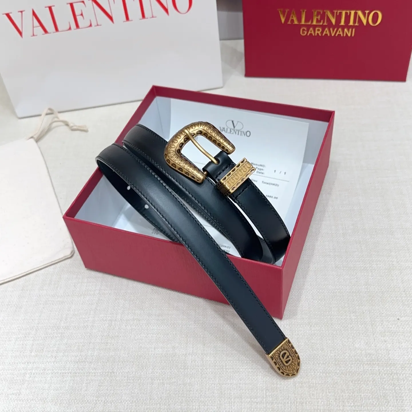 💰460💰Full package💰 💍Purchasing-grade Valentino belt⚡️🌹Width 2.0cm, double-sided first-layer cowhide, length: 75.80.85.90.95.100.Europe, copper five-pin drill buckle mold customization