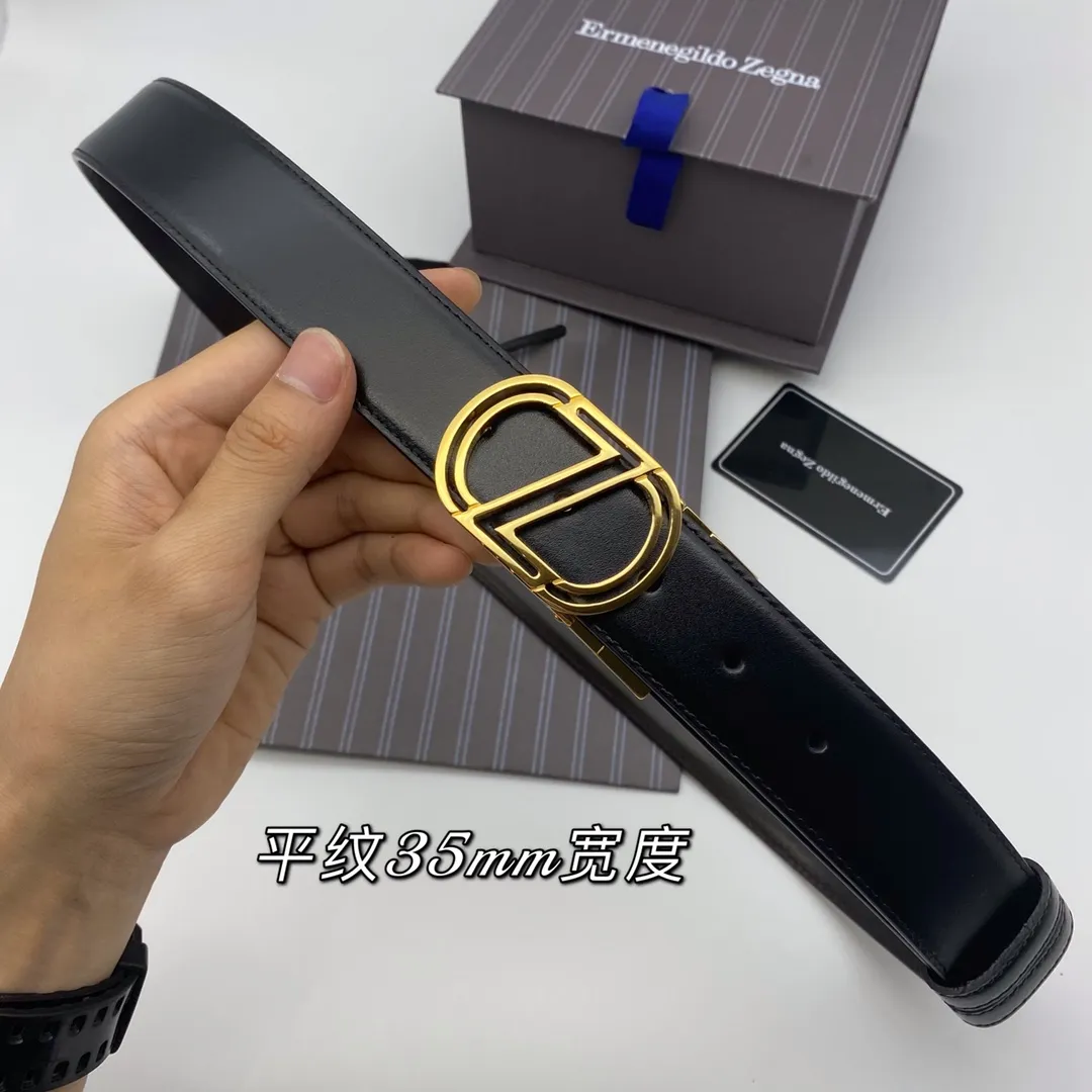 💰460💰Full package💰💍Purchasing agent Ermenegildo Zegna (NFC) 3.5cm advanced customized men's belt. You can choose and match it by yourself. Double-sided first-layer cowhide, real material, very textured, fashionable and classic without losing style, you can cut it by yourself!