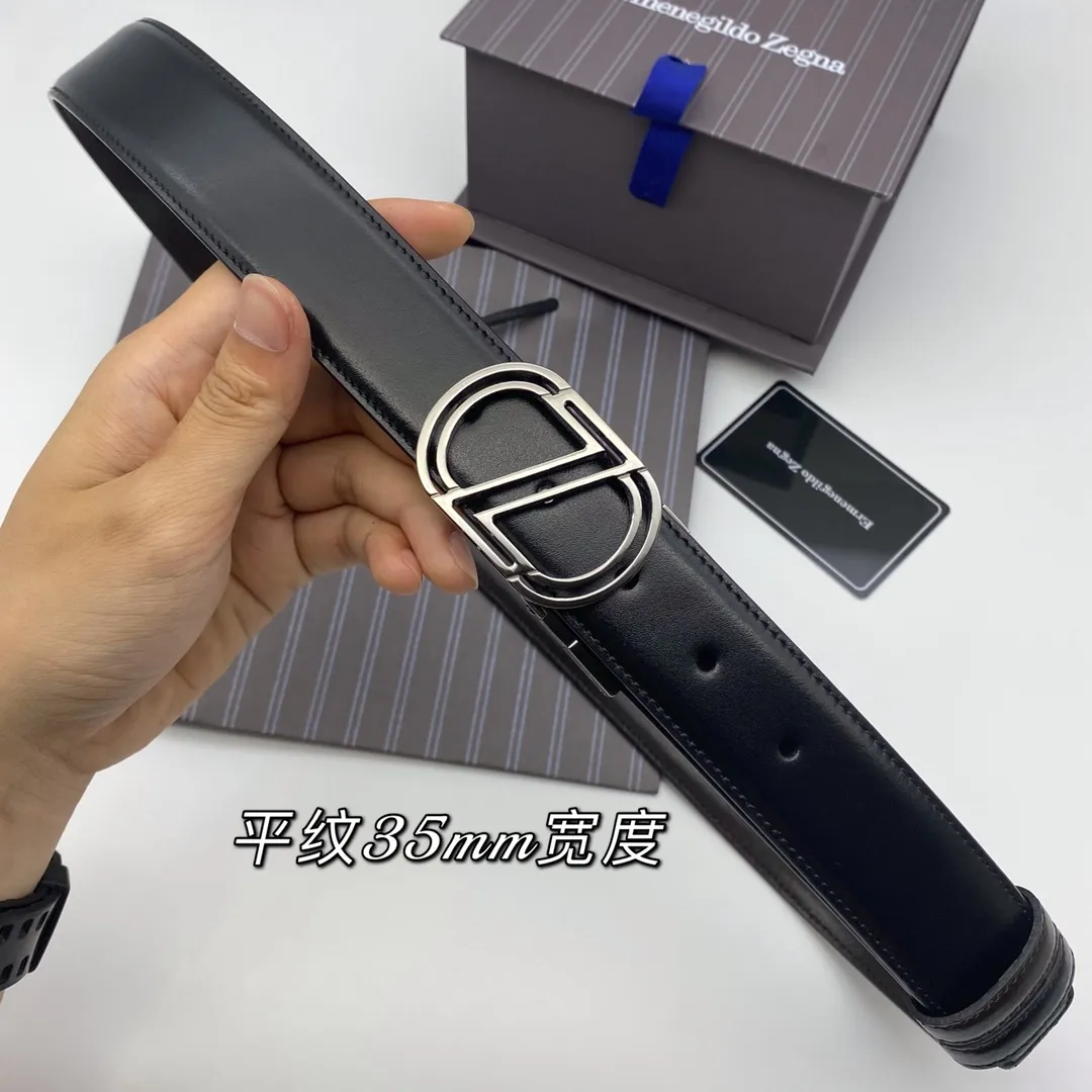 💰460💰Full package💰💍Purchasing agent Ermenegildo Zegna (NFC) 3.5cm advanced customized men's belt. You can choose and match it by yourself. Double-sided first-layer cowhide, real material, very textured, fashionable and classic without losing style, you can cut it by yourself!