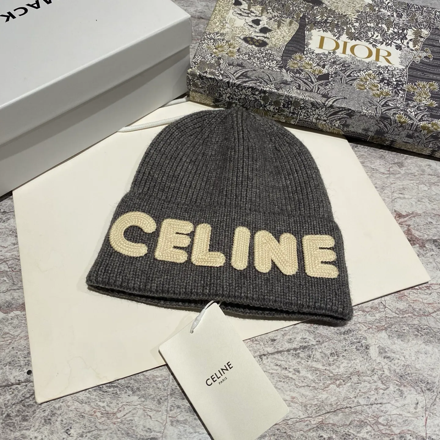 CELINE cashmere knitted hat