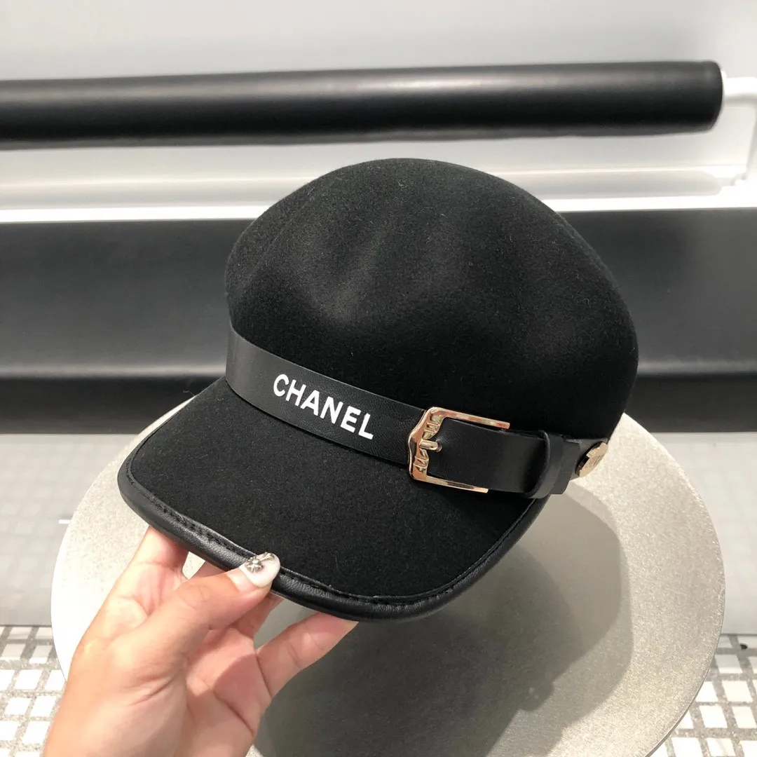 P290 CHANEL Chanel's new autumn and winter new style wool hat baseball cap with the same style as the star! High-end goods! The most knowledgeable version on the market