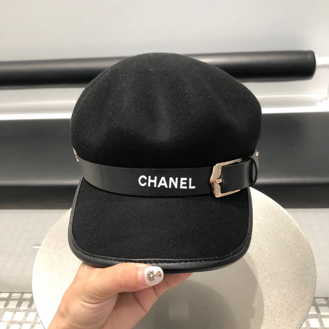 P290 CHANEL Chanel's new autumn and winter new style wool hat baseball cap with the same style as the star! High-end goods! The most knowledgeable version on the market