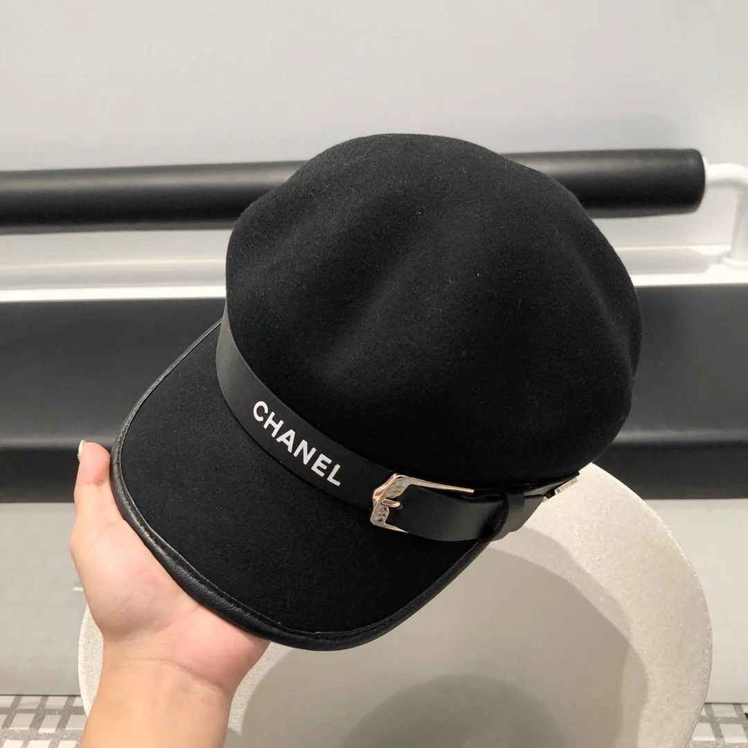P290 CHANEL Chanel's new autumn and winter new style wool hat baseball cap with the same style as the star! High-end goods! The most knowledgeable version on the market