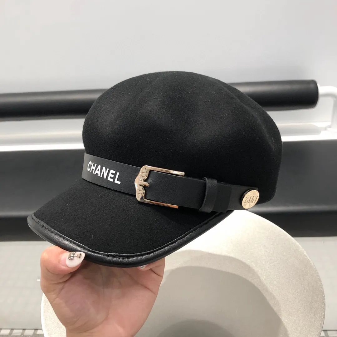 P290 CHANEL Chanel's new autumn and winter new style wool hat baseball cap with the same style as the star! High-end goods! The most knowledgeable version on the market