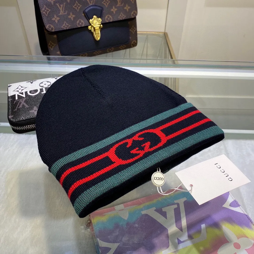 P50 with dust bag GUCCI Gucci original single hat official website new hairband decorative knitted hat, love][love] wool cashmere double-layer hat😱😘warm and fashionable, simple and elegant, more fashionable and high-end!