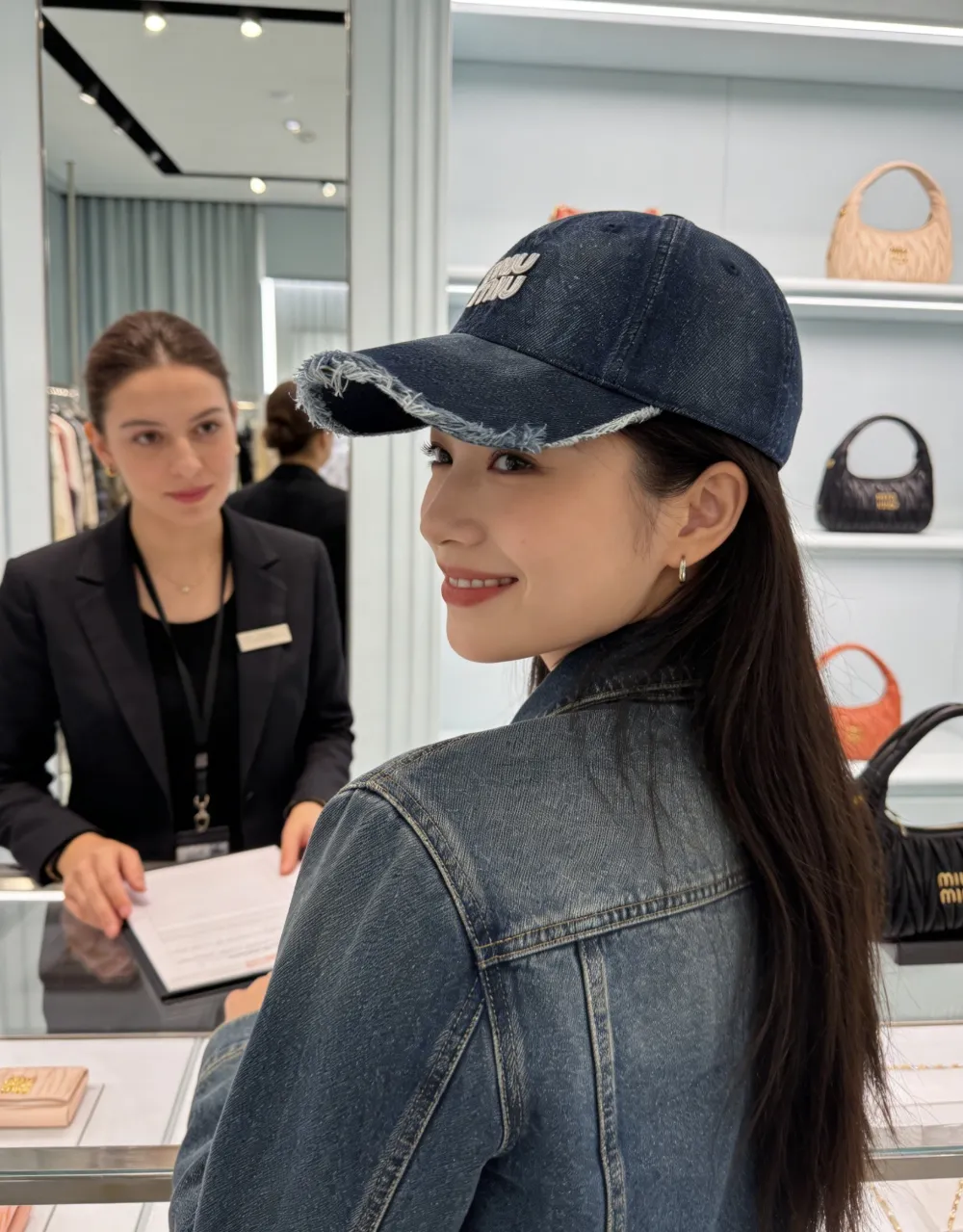 miumiu denim spring and summer baseball cap