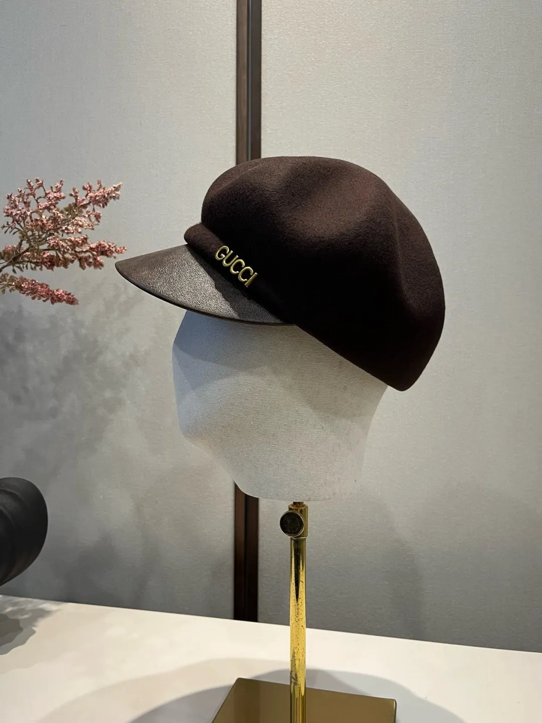 🉐240¥ Gucci new autumn and winter wool duck tongue military cap, 100% wool fabric, head circumference 57cm