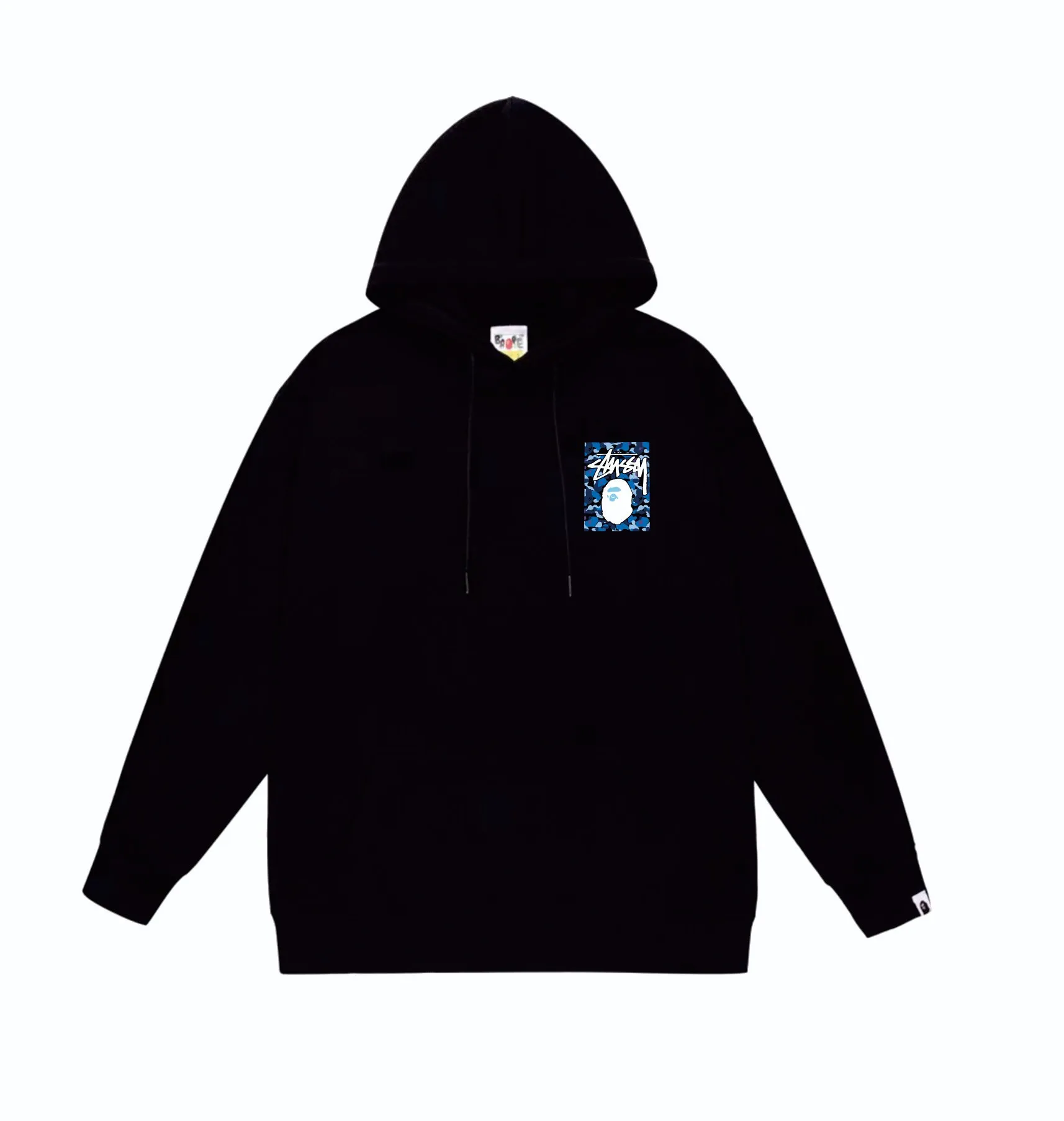 P160 model number SC803# terry 80 plus velvet 90 (top version) BAPE×STUSSY co-branded Stussy letter printed hooded sweatshirt Made of 380g large terry (drop shoulder large version) fabric, soft and non-pilling texture, imported environmentally friendly printing glue, bright and three-dimensional pattern, quality 💥Same style for men and women. The upper body is trendy. Color: black, blue and white, white and blue, gray, blue and white, black, blue and black, white, blue and black, gray, blue and black. Size: S M L XL XXL