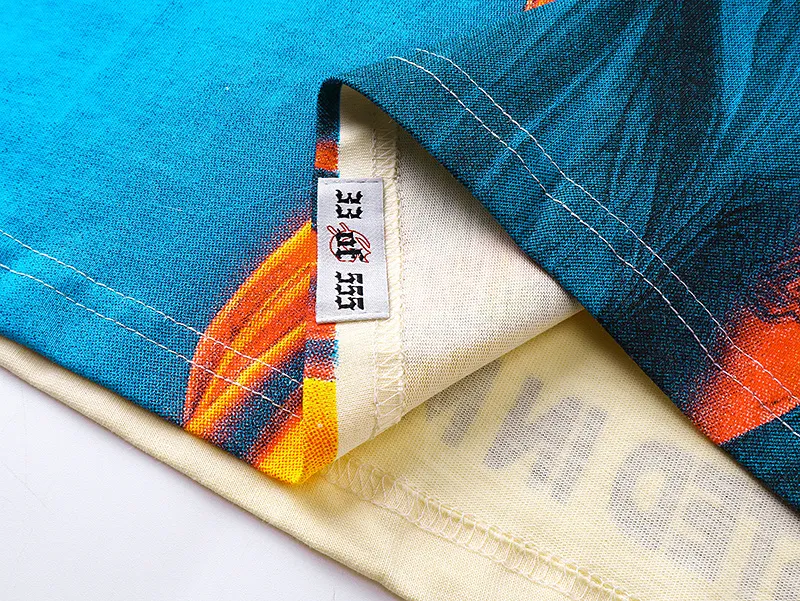 3133# P106 Real shot Godspeed American fashion rock street retro loose printed cotton short sleeves Fabric: 240g 32 count fine cotton double yarn pure cotton Color: apricot Size: S M L XL
