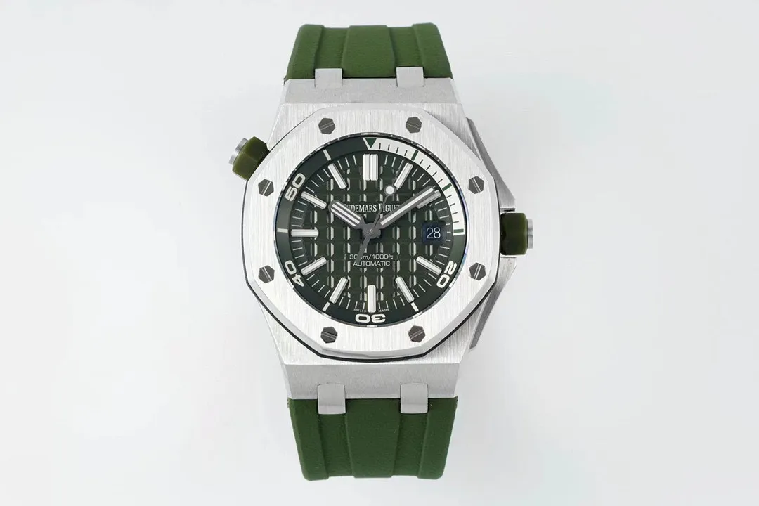 【High-end replica】💰1160! 【Top Replica】💰Private chat! Audemars Piguet 15710 Diving King! 3120 integrated movement, creating the strongest replica both internally and externally. 1. The case is polished multiple times to match the edges and corners, so that the material feels consistent; 2. The strongest movement plywood is polished, with a special 18K rose gold automatic support color; 3. The most user-friendly removable head buffer area to ensure that it matches the original design; 4. The most three-dimensional and neat "biscuit texture" on the disk is guaranteed to be exactly the same as the original: 5. The most lasting luminous light and the most accurate internal scale, IPF hits the point directly. 6. Adopt the original and consistent assembly structure to achieve uniformity in every detail! 7. The closest to the original pointer, with sharp and neat cut surfaces without burrs; 8. The closest to the original calendar magnifying glass, the most transparent on the market; 9. The strongest sapphire mirror, transparent to the senses, and coated with anti-vertigo anti-reflection coating; The most important movement: using the integrated AP.CAL.3120 movement, with stable functions, the same 41-hour power reserve as the original, and the same appearance! The King of Diving is back!